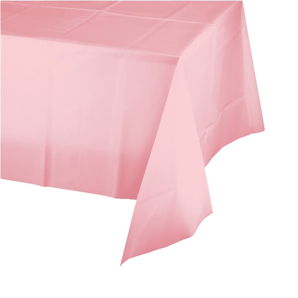 Creative Party Plastic Plain Celebration Party Table Cover Pink 108in x 54in
