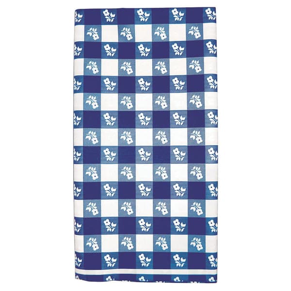 Creative Party Plastic Checked Party Table Cover Blue One Size
