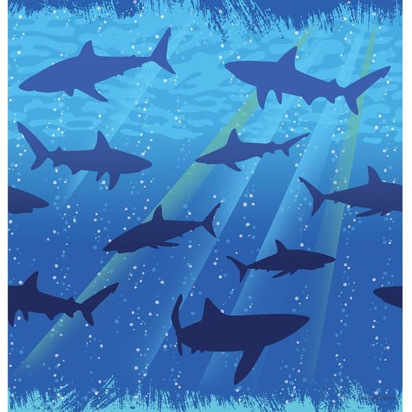 Creative Party Splash Plastic Shark Party Table Cover