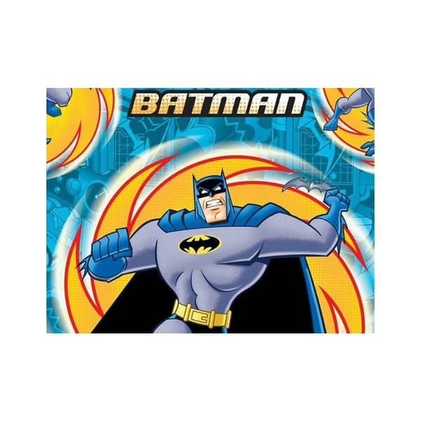 Batman Plastic Printed Tablecloth Yellow/Blue One Size