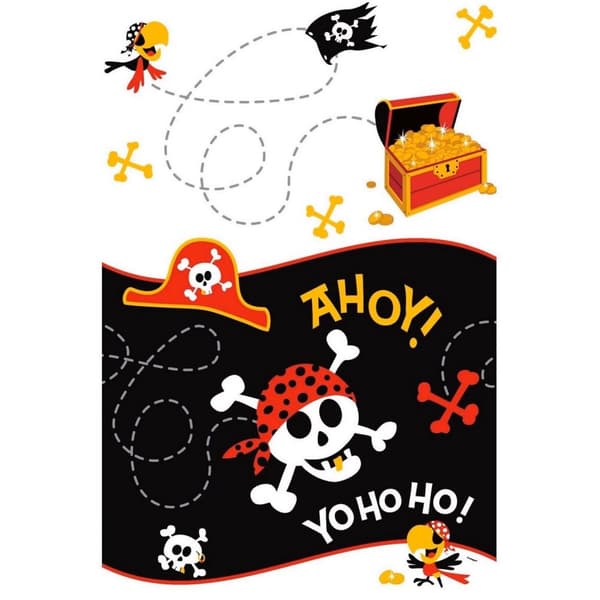 Unique Party Plastic Pirate Tablecloth Multicoloured One Size