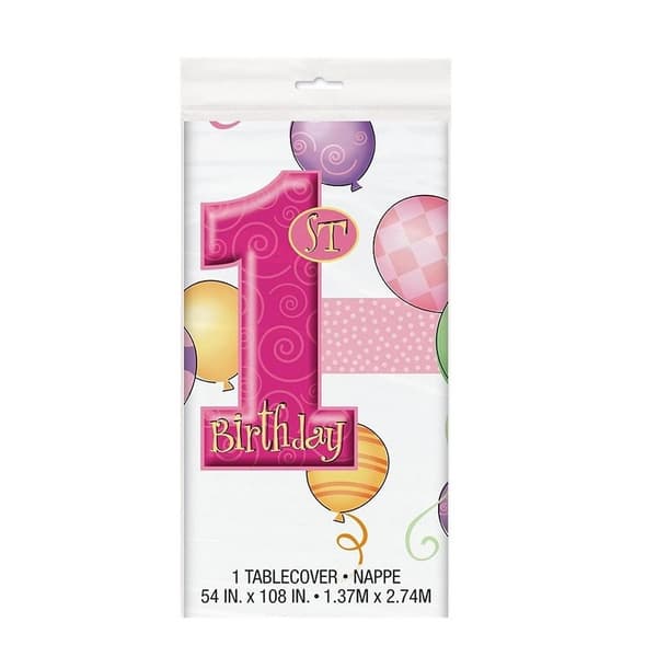 Unique Plastic 1st Birthday Party Table Cover Multicoloured One Size