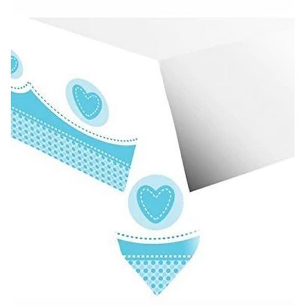 Creative Party Plastic Christening Party Table Cover Blue/White One Size