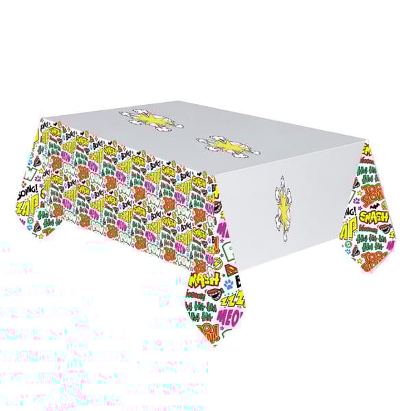 Justice League Pow! Paper Party Table Cover Multicoloured One Size