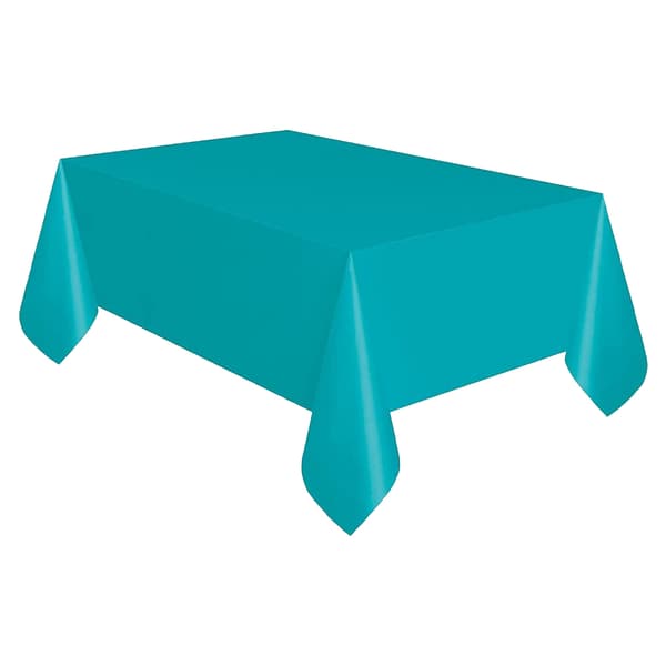 Unique Party Foldable Plastic Rectangular Party Table Cover Caribbean Blue One Size