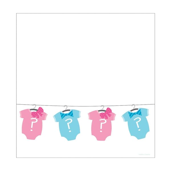 Creative Party Bow or Bowtie Gender Reveal Party Table Cover Pink/Blue/White One Size