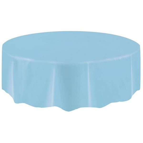 Plastic Round Party Table Cover Blue One Size
