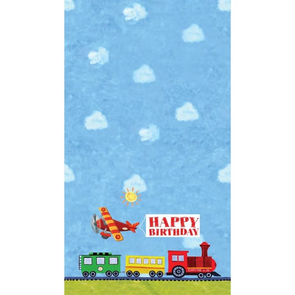 On The Go Plastic Happy Birthday Party Table Cover Blue One Size
