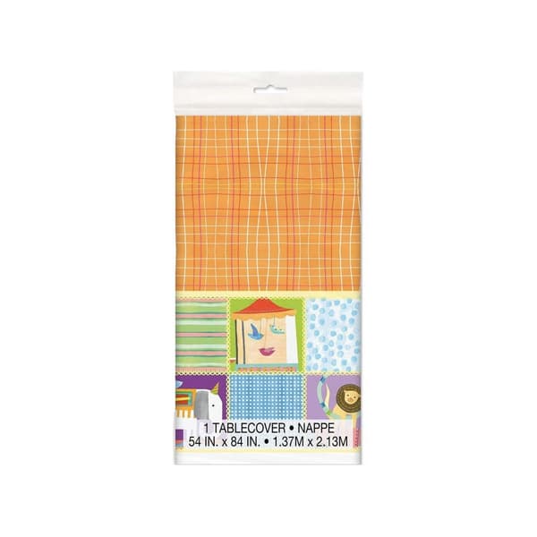 Unique Party Plastic Circus Animal Tablecloth Multicoloured One Size