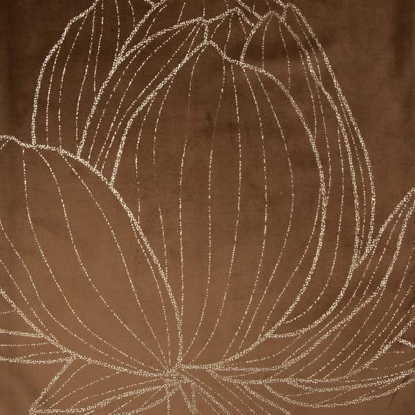 Duk bordslöpare 35x220 Blink 12 brunt guld lotusblomma velour Eurofirany