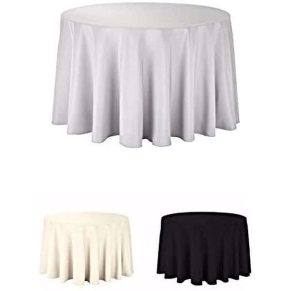 Rund Duk - Bröllopstillbehör - 274 cm - Svart - 5 Paket - Bomull Polyester