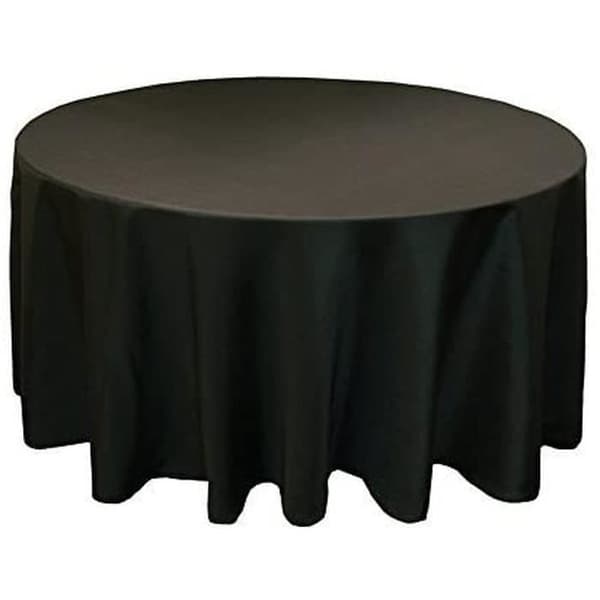 Rund Duk - Bröllopstillbehör - 274 cm - Svart - 5 Paket - Bomull Polyester