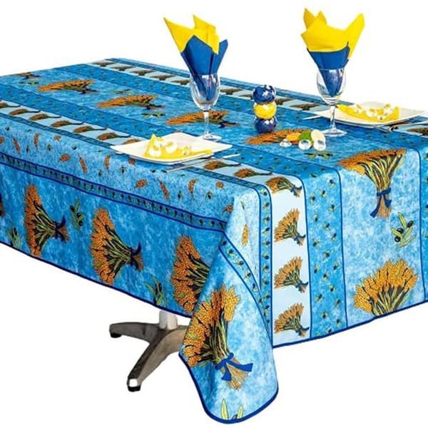 Rund duk - Provensalsk - Vete-bukett - 100% polyester - Vaskbar - Flekkbestandig