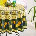 Miniatyrbild 4 av 4: Rundduk - Provençalsk - Citron - 100% Polyester - Fläckavvisande - Maskintvättbar