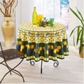 Miniatyrbild 2 av 4: Rundduk - Provençalsk - Citron - 100% Polyester - Fläckavvisande - Maskintvättbar
