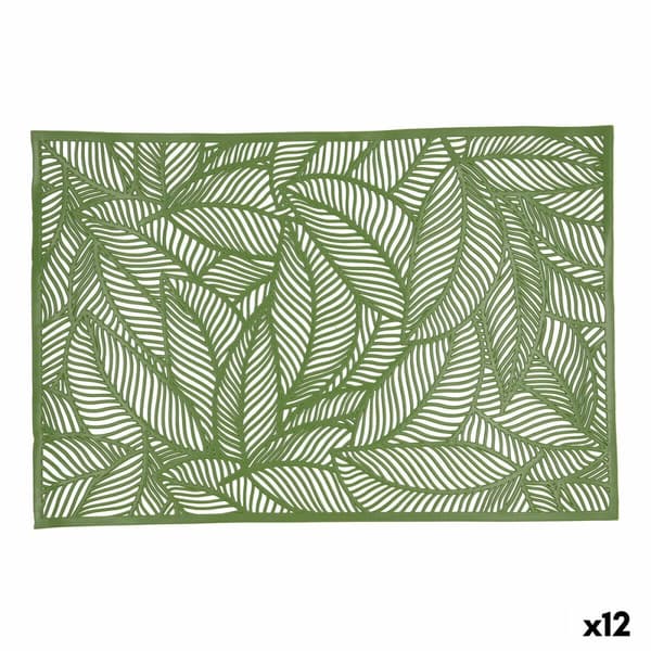 Bordsunderlägg Quid Habitat Blad Grön 30 x 45 cm (Pack 12x)