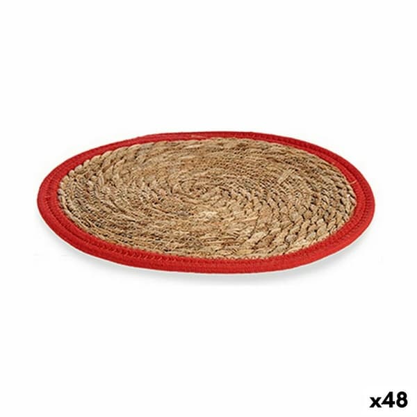 Bordsunderlägg Naturell Röd 35 x 1 x 35 cm (48 antal)