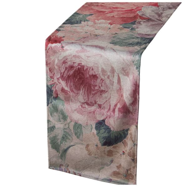 Bordslöpare Alexandra House Living Rosa Textil 180 x 30 cm Sammet Blommig