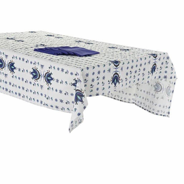 Duk og servietter DKD Home Decor Blå Hvit 150 x 150 x 0,5 cm (2 enheter)