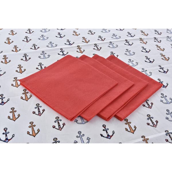 Bordduksett DKD Home Decor Blå Hvit Rød 150 x 150 x 0,5 cm (2 enheter)