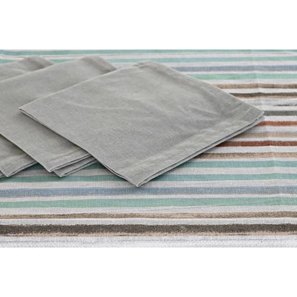 Duk og servietter DKD Home Decor 9 Deler 2 enheter 150 x 250 x 0,5 cm Grå Himmelblå