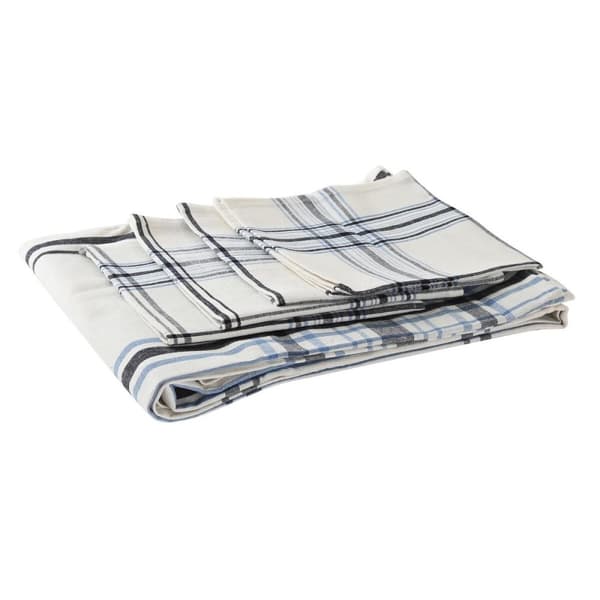 Duk og servietter DKD Home Decor 250 x 150 x 0,5 cm Beige Blå