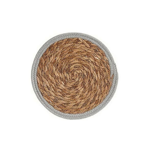 Bordmatte Ø 30 cm Naturell Grå Naturfiber (48 enheter)