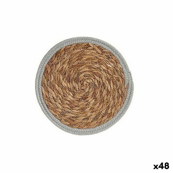Bordmatte Ø 30 cm Naturell Grå Naturfiber (48 enheter)