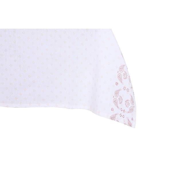 Duk og servietter DKD Home Decor 150 x 150 x 0,5 cm Rosa Hvit (2 enheter)