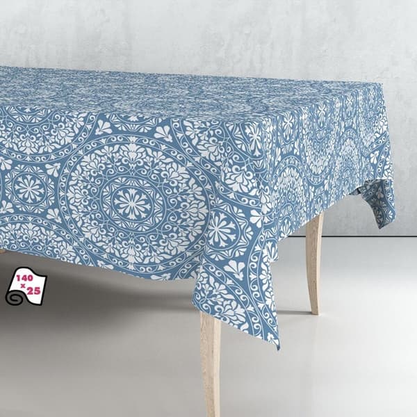 Dukrull Exma Oljeduk Blå Mandala 140 cm x 25 m