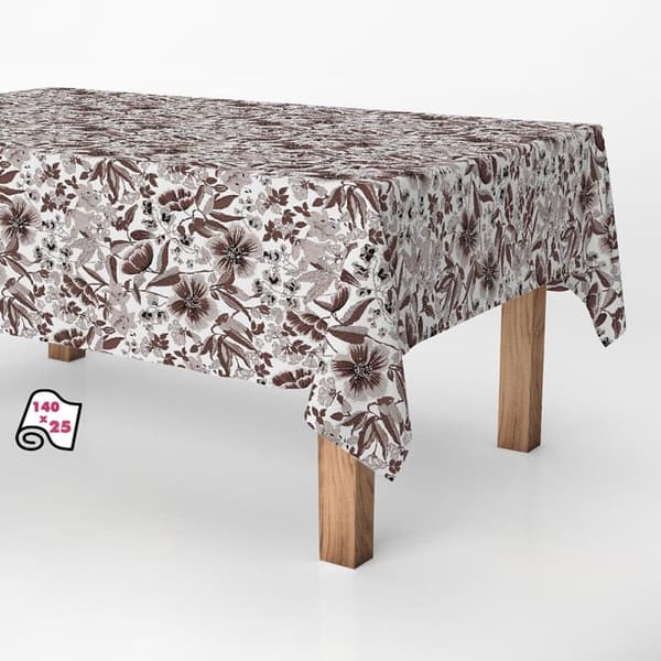 Pöytäliina rulla Exma Tahroja estävä Gėlės 140 cm x 25 m Ruskea