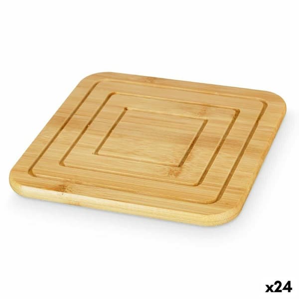 Tabletti Kinvara 896 Luonnollinen Bambu Neliö 19 x 1 x 19 cm (24 osaa)
