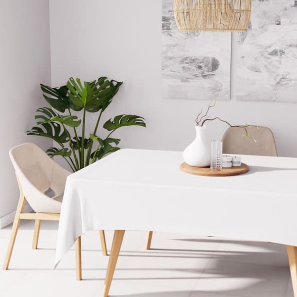 Fläckbeständig duk - SOLEIL D OCRE - ALIX - Vit - Rektangulär - 140 x 300 cm - Syntet - Tvättbar