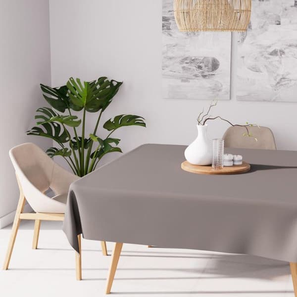 Fyrkantig fläckavvisande duk 140X140 cm ALIX moka, av Soleil d'Ocre