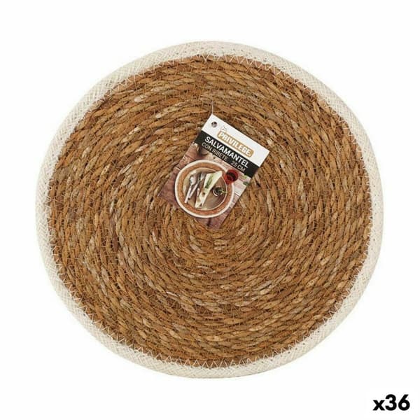 Bordsunderlägg Privilege Havsalger Brun Med list Ø 25 cm (36 antal)