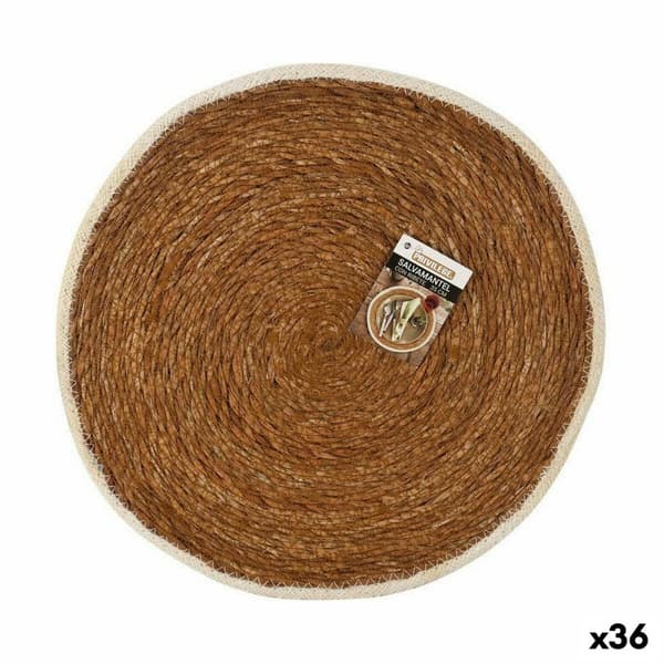 Bordmatte Privilege Marinealger Brun Med trim Ø 35 cm (36 Enheter)