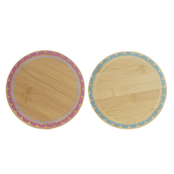Tabletti DKD Home Decor Boho 20 x 20 x 1 cm Turkoosi Punaruskea Siirtomaatyylinen