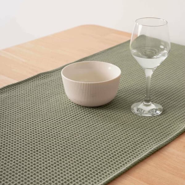 Bordslöpare Belum Waffle Grön 45 x 140 cm