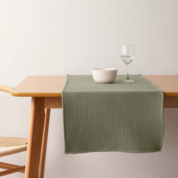 Bordslöpare Belum Waffle Grön 45 x 140 cm