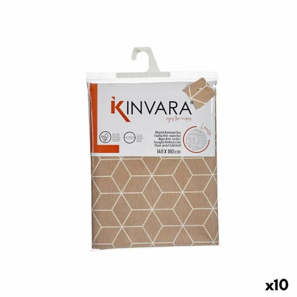 Bordsduk Tunn kanvas Anti-fläckar Abstrakt 140 x 180 cm Beige (10 antal)