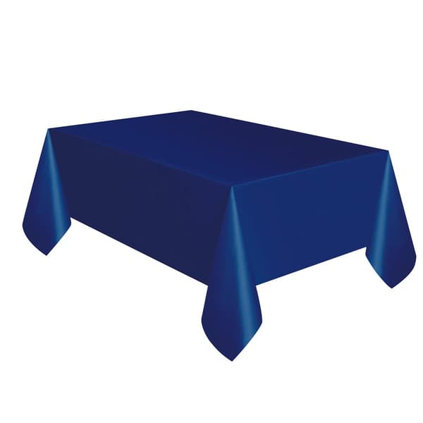 Unique Party Rectangular Plastic Solid Party Table Cover Navy Blue One Size