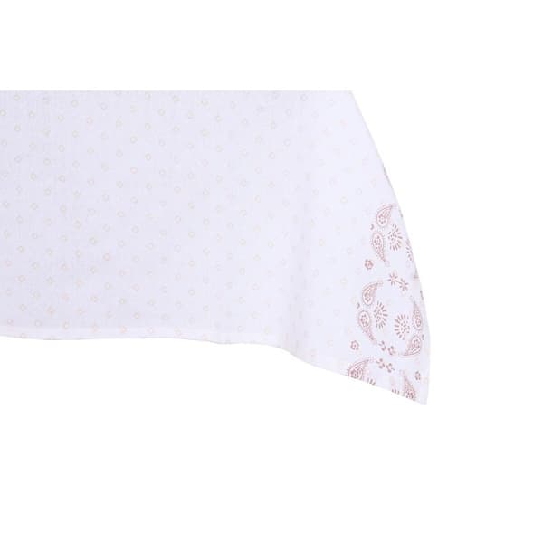 Pöytäliina ja lautasliinat DKD Home Decor 150 x 250 x 0,5 cm Pinkki Valkoinen (2 osaa)