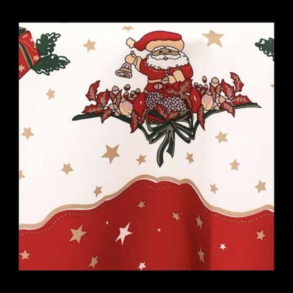 Julduk - Ej specificerat - Jultomtemotiv - Rund eller rektangulär - 160 cm - Fläckbeständig