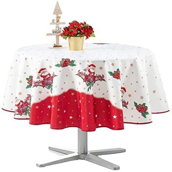 Julduk - Ej specificerat - Jultomtemotiv - Rund eller rektangulär - 160 cm - Fläckbeständig