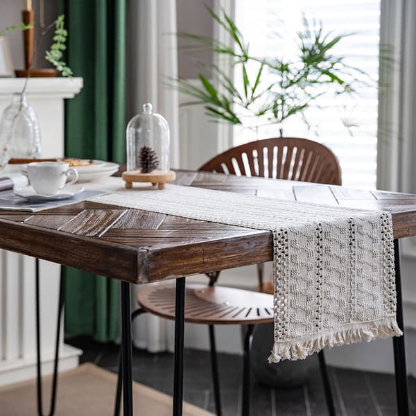 INF Beige Makramebordløper