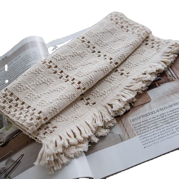 INF Beige Makramebordløper