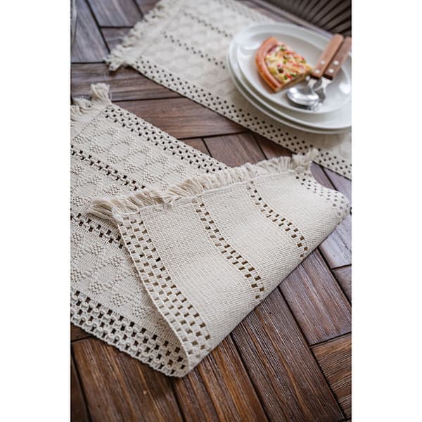 INF Beige Makramebordløper