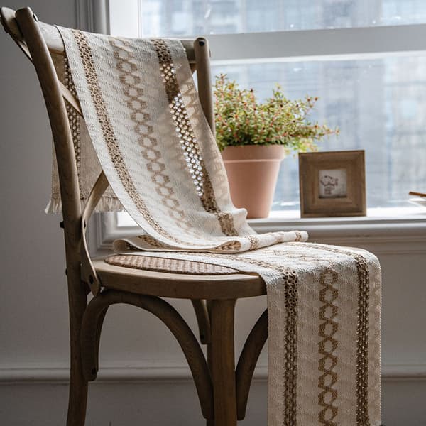 INF Linen bordløper med dusker