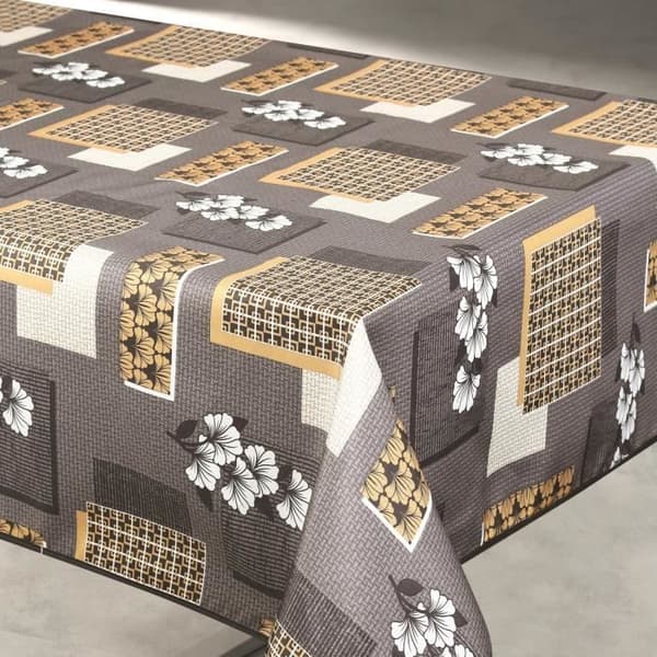 Fläkt för fläckar med blommönster och geometrisk form Grå 145x240 cm