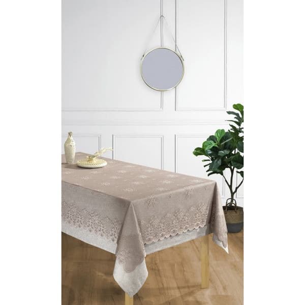 Fläckskyddsduk - Duk + Visontoppduk - Rektangulär duk 150 x 220 cm + Spetsöverlägg 140 x 210 cm